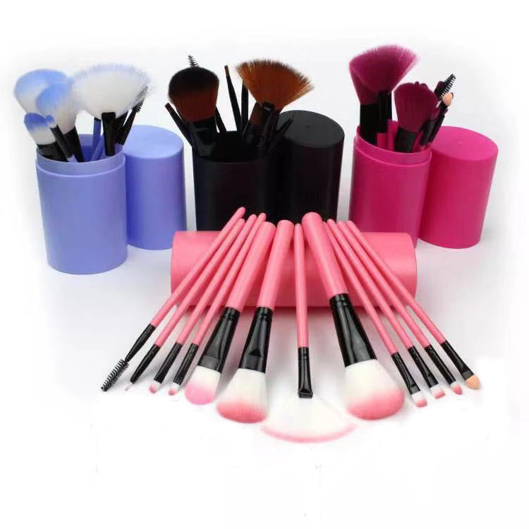 12-Pcs Makeup Brush Set – Blush, Eyeshadow, Eyelash & Highlighter Brushes