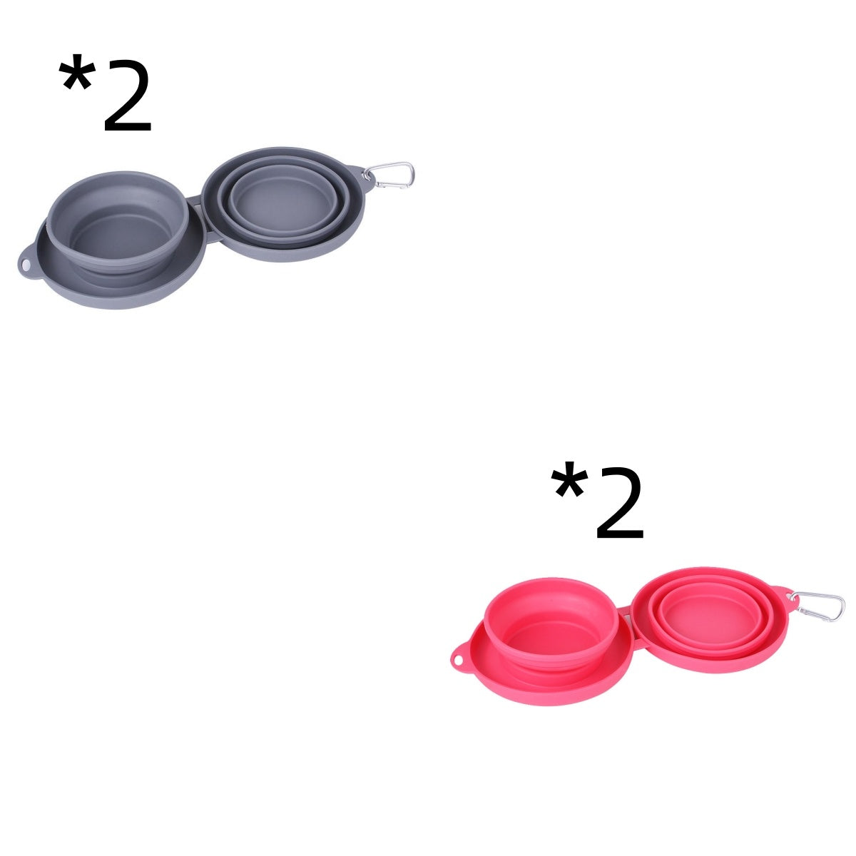 Foldable Double Rubber Pet Feeding Bowl for Dogs & Cats