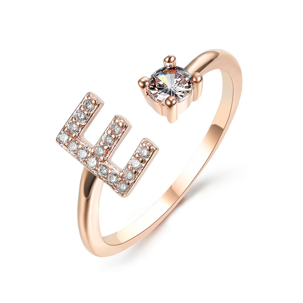 Adjustable Initial Letter Ring for Women – Elegant Fashion Jewelry