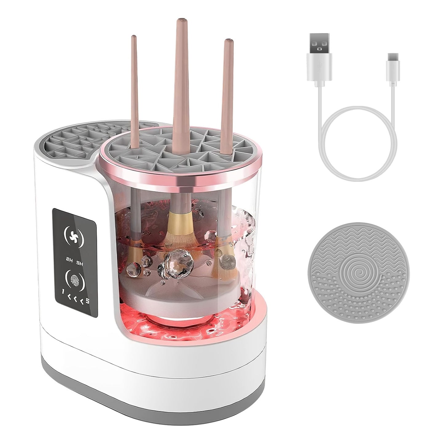 4-in-1 Electric Makeup Brush Cleaner with UV Disinfection & Storage