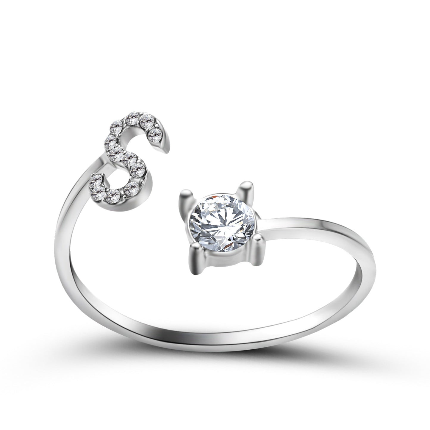 Adjustable Initial Letter Ring for Women – Elegant Fashion Jewelry