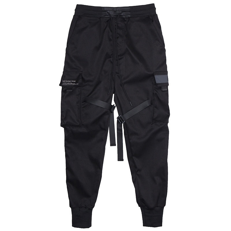 Men’s Black Hip Hop Cargo Joggers
