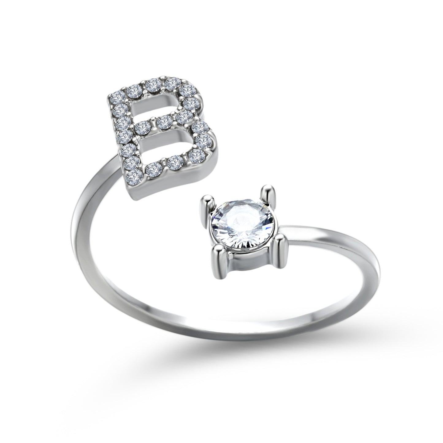 Adjustable Initial Letter Ring for Women – Elegant Fashion Jewelry