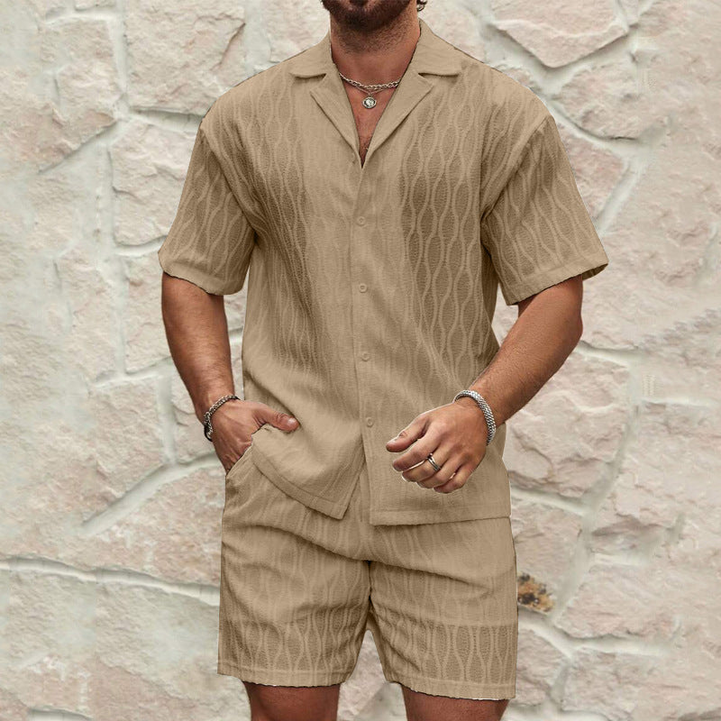 Men’s Casual Summer Tracksuit – Shirt & Shorts Set