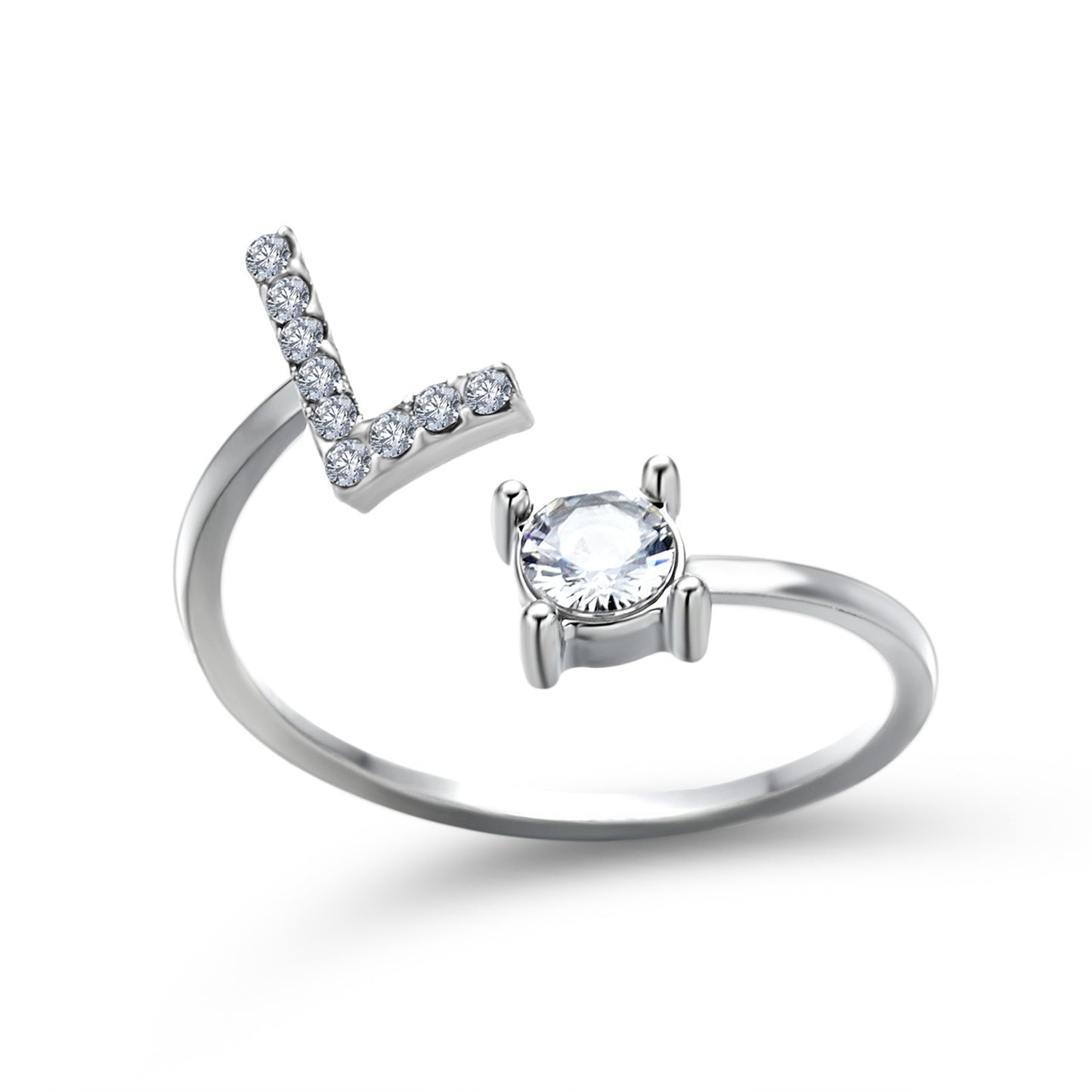 Adjustable Initial Letter Ring for Women – Elegant Fashion Jewelry