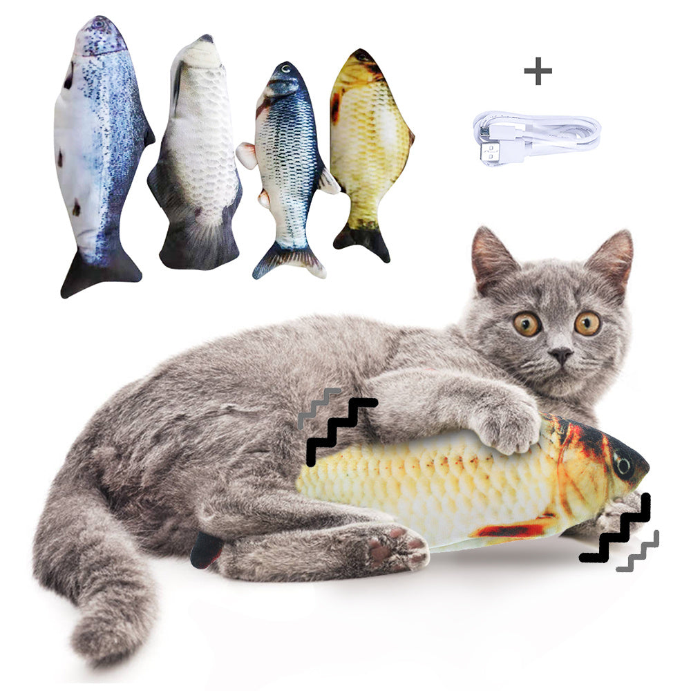 Electric Jumping Fish Cat Toy (Without Catnip) – Realistic Simulation Plush Pet Toy