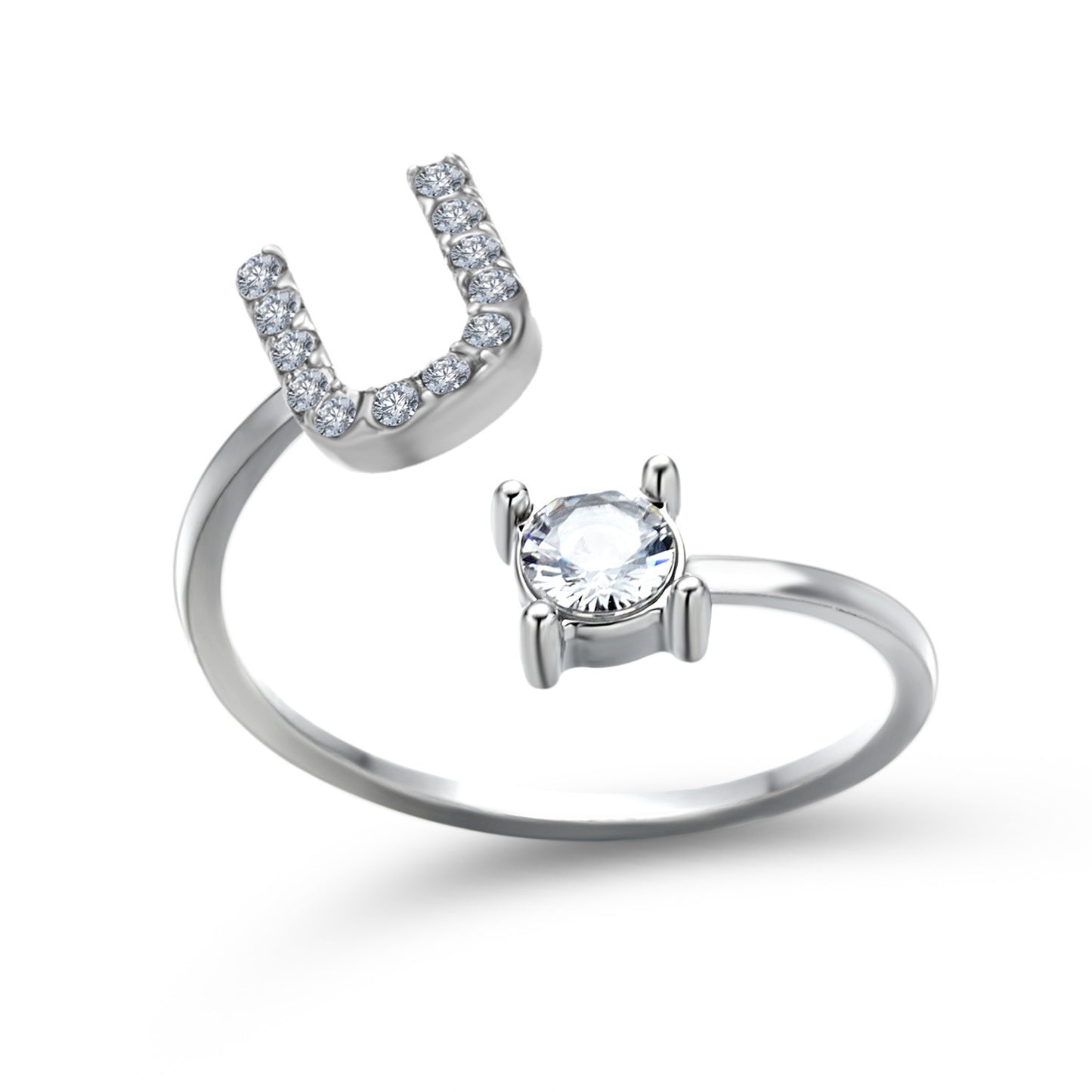 Adjustable Initial Letter Ring for Women – Elegant Fashion Jewelry