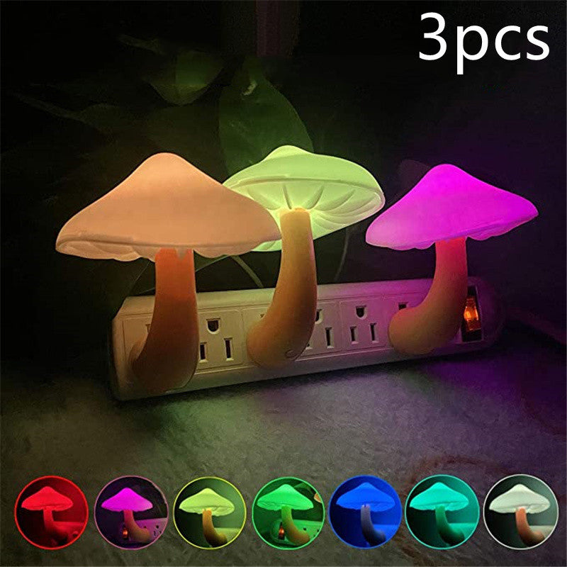 LED Mushroom Night Light – Plug-in Sensor Lamp for Home & Bedroom