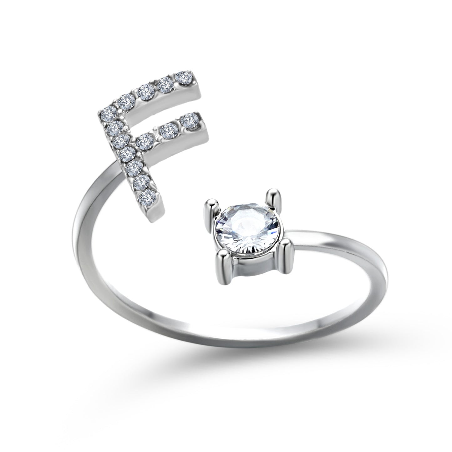 Adjustable Initial Letter Ring for Women – Elegant Fashion Jewelry
