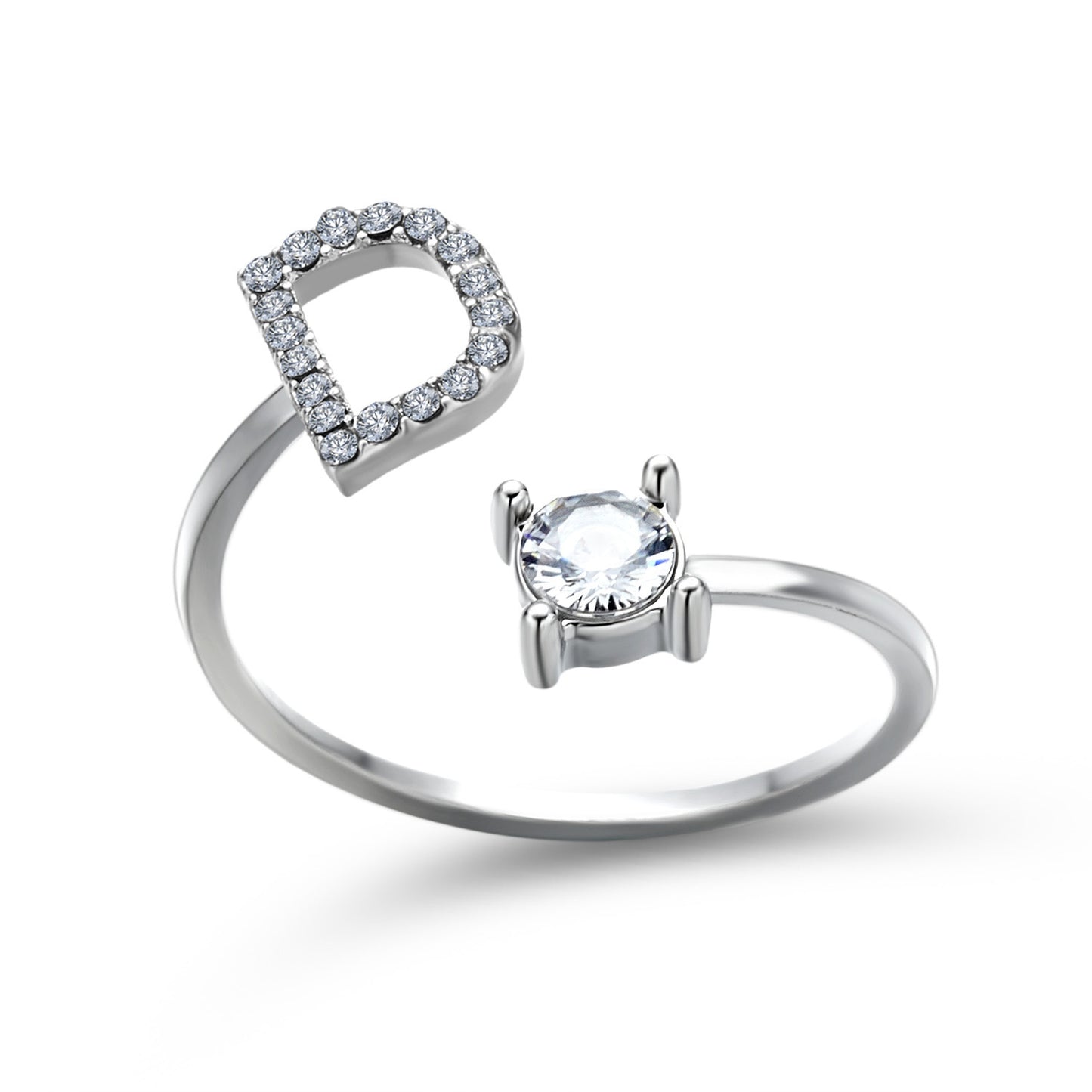 Adjustable Initial Letter Ring for Women – Elegant Fashion Jewelry