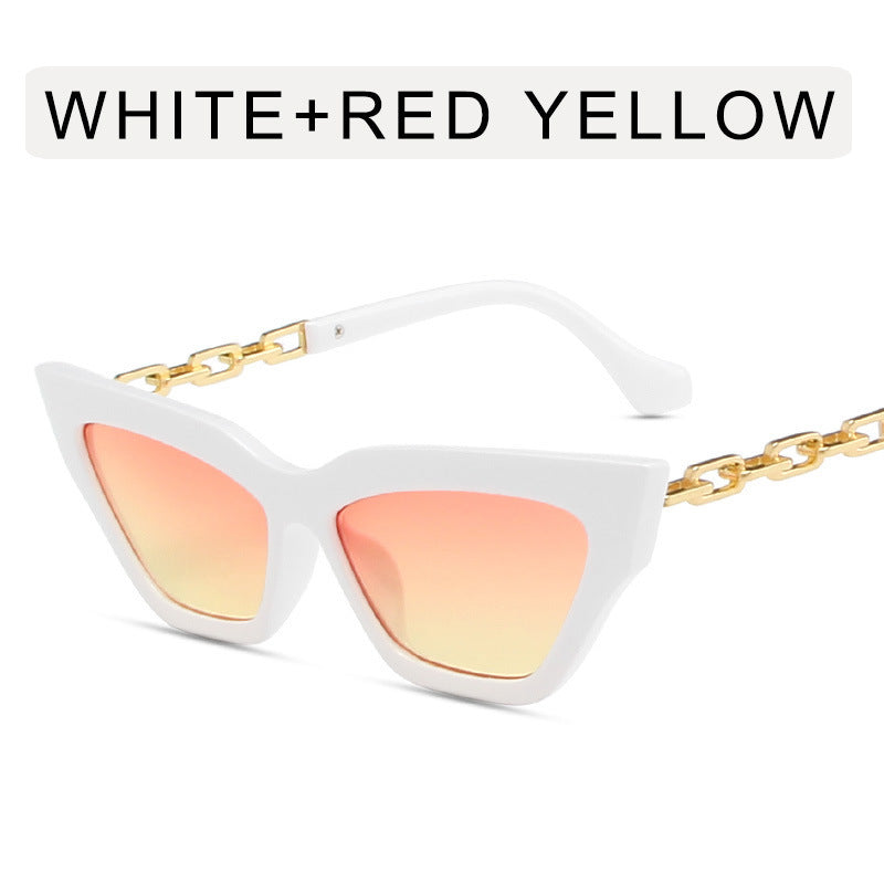 Chain Leg Cat Eye Sunglasses – Trendy Women’s Shades