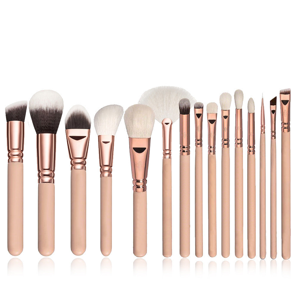 15pcs Professional Makeup Brush Set – Soft Bristles for Face & Eye Cosmetic Tools