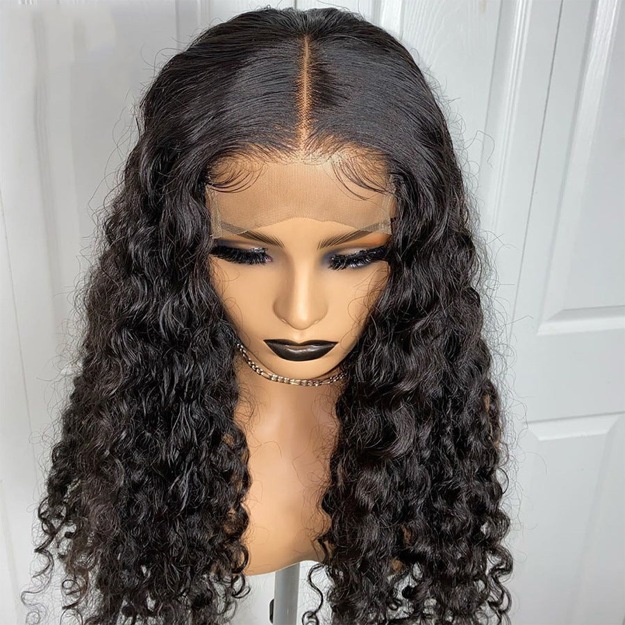 Long Curly Human Hair Wig Set
