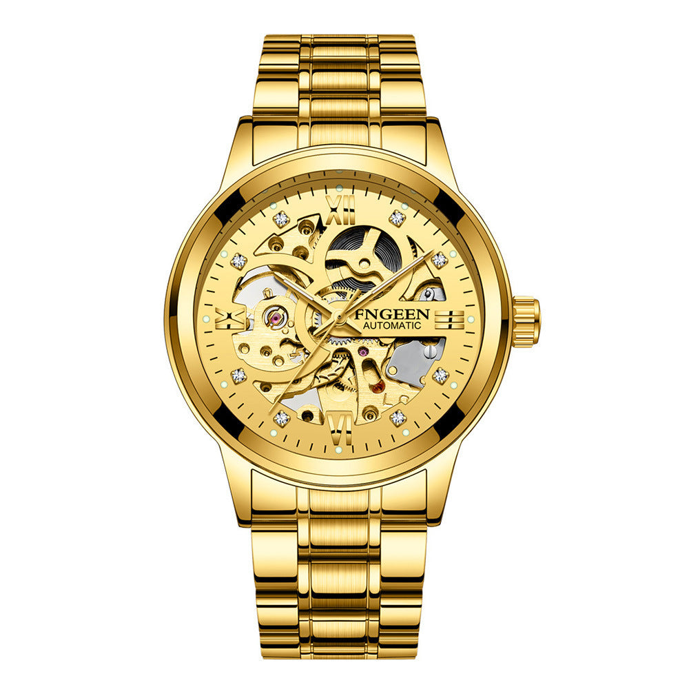 Luxury Luminous Mechanical Watch – Waterproof Steel Band