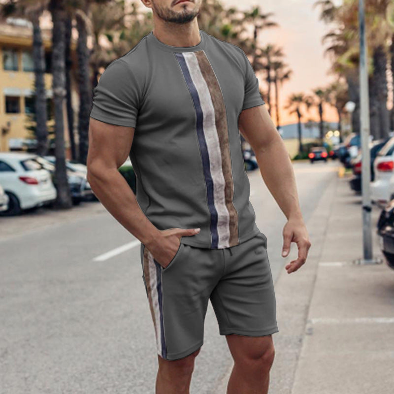 Men’s Short Sleeve Casual Suit – Two-Piece Summer Outfit