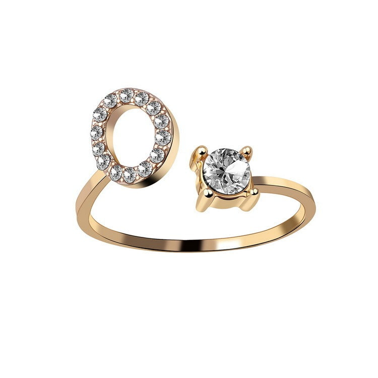 Adjustable Initial Letter Ring for Women – Elegant Fashion Jewelry
