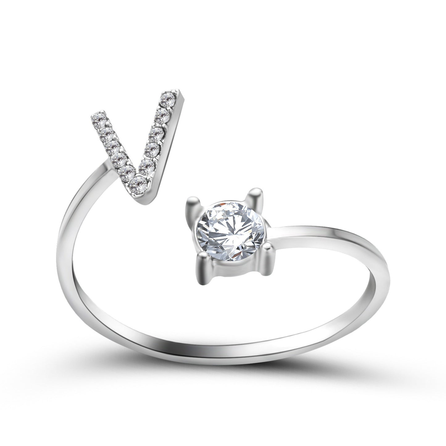 Adjustable Initial Letter Ring for Women – Elegant Fashion Jewelry