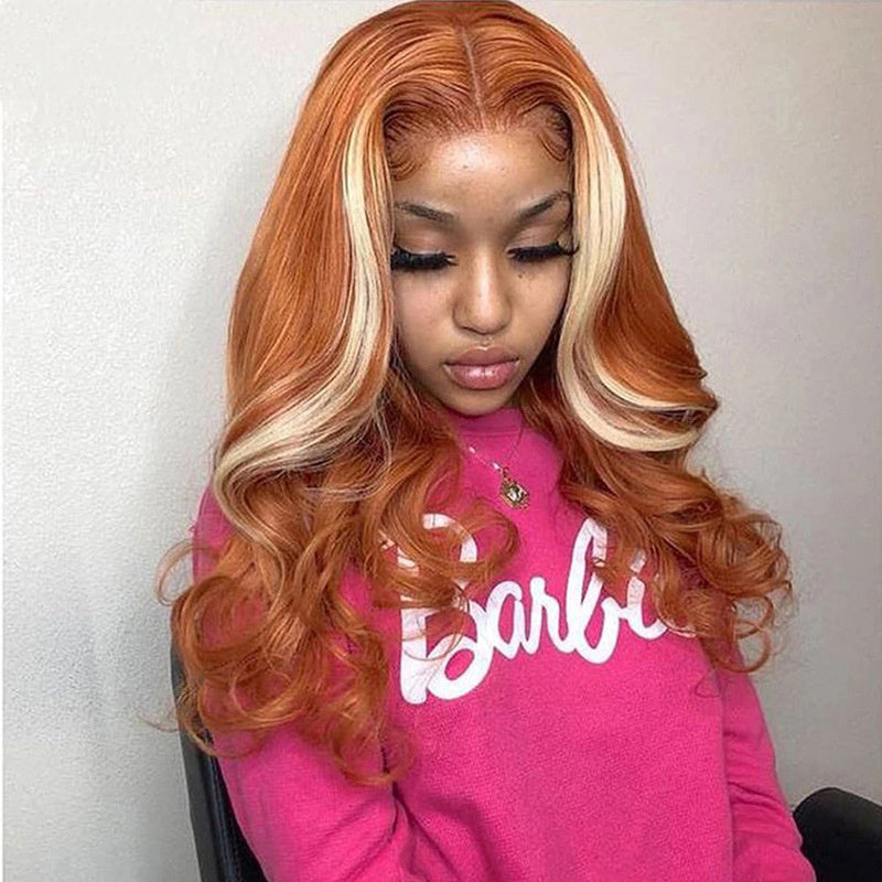 4x4 Human Hair Wig with Highlights 613
