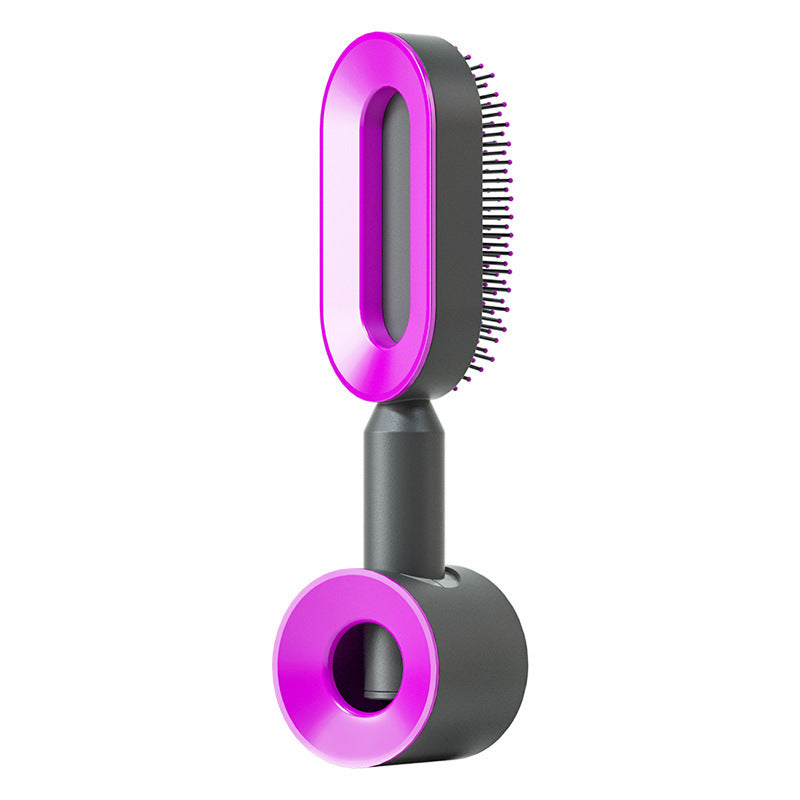 "Self-Cleaning Hair Brush for Women with Scalp Massage & Anti-Static Features"