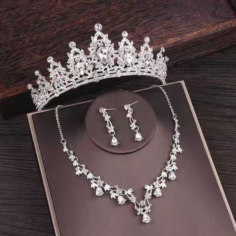 Bridal Rhinestone Crown & Necklace Set