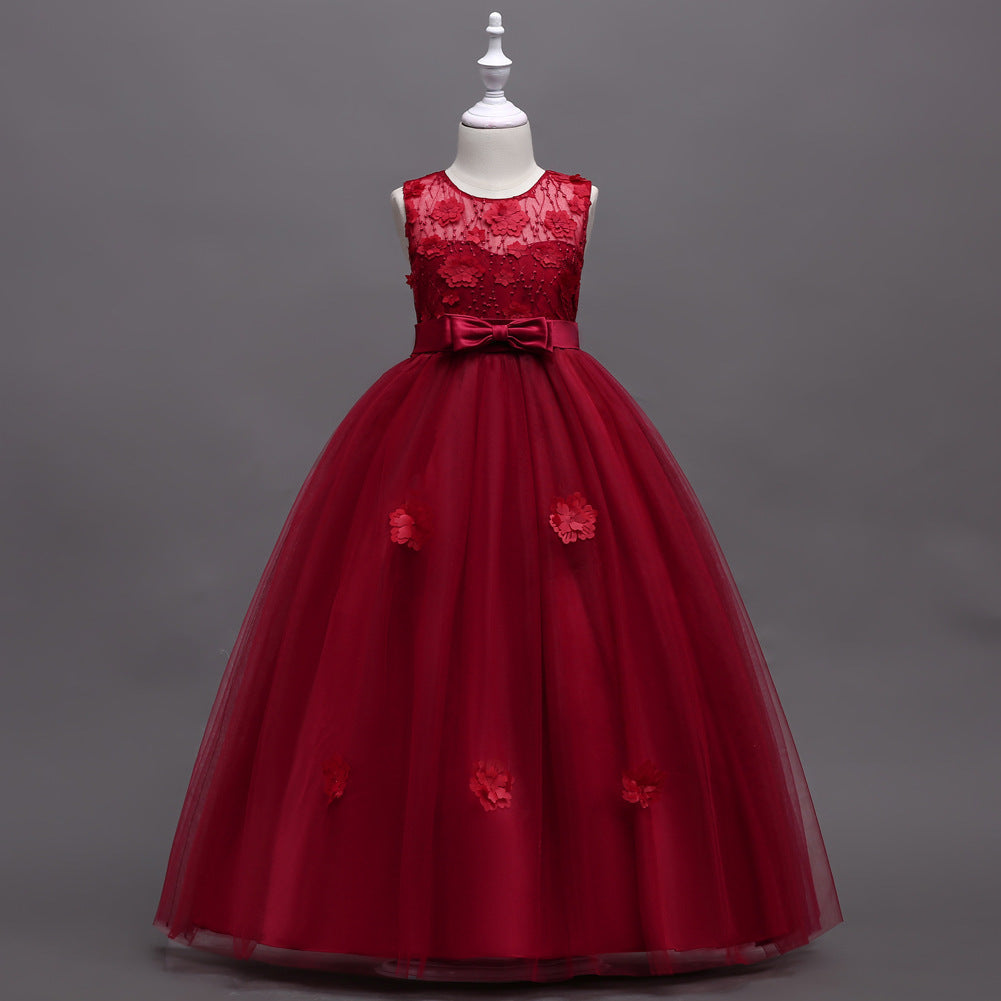 Girls Mesh Wedding & Evening Gown Dress