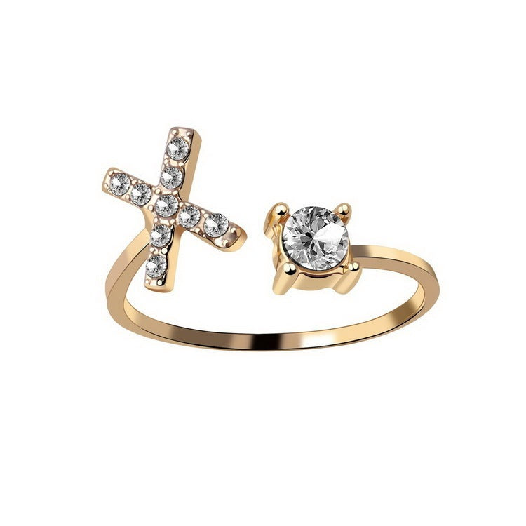 Adjustable Initial Letter Ring for Women – Elegant Fashion Jewelry