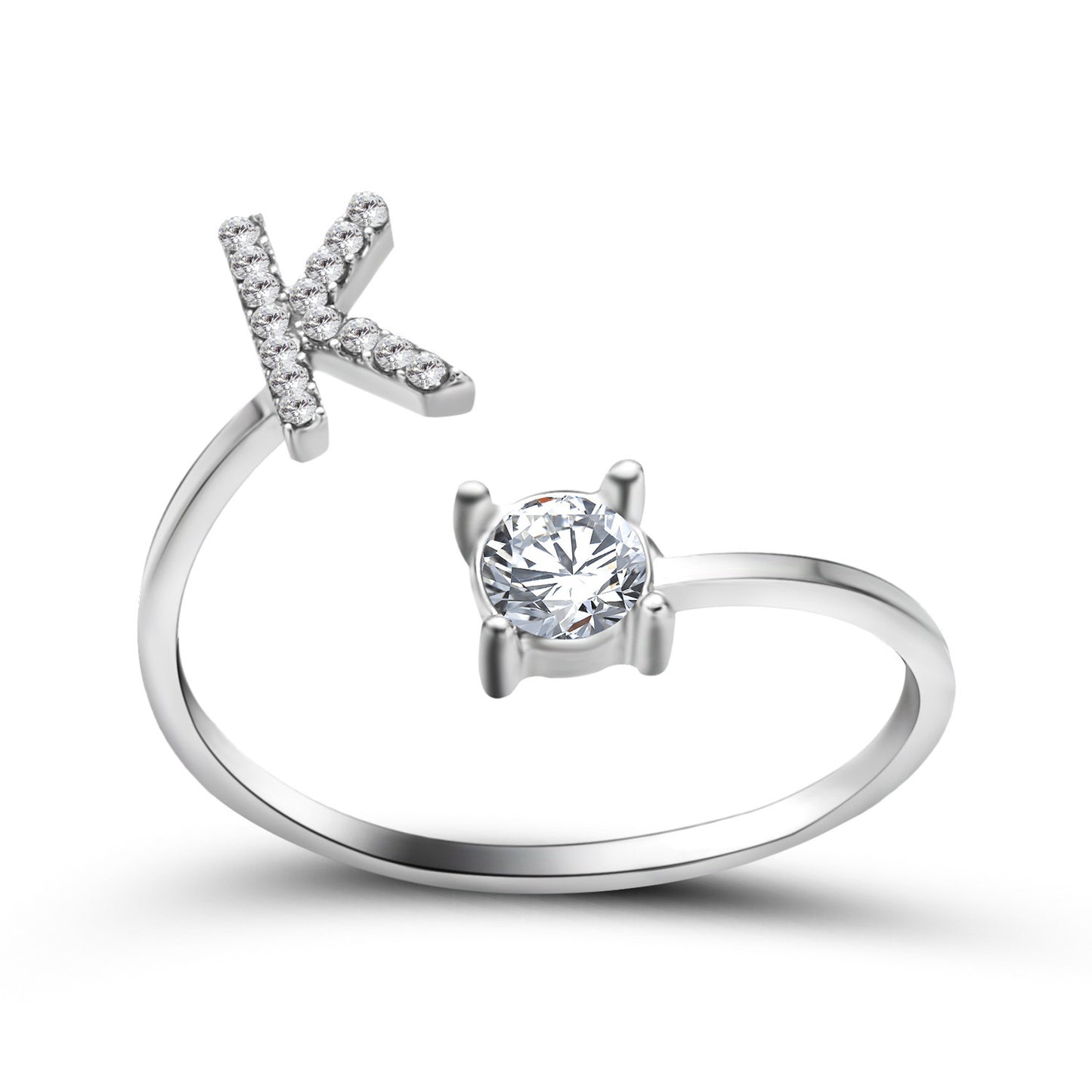 Adjustable Initial Letter Ring for Women – Elegant Fashion Jewelry