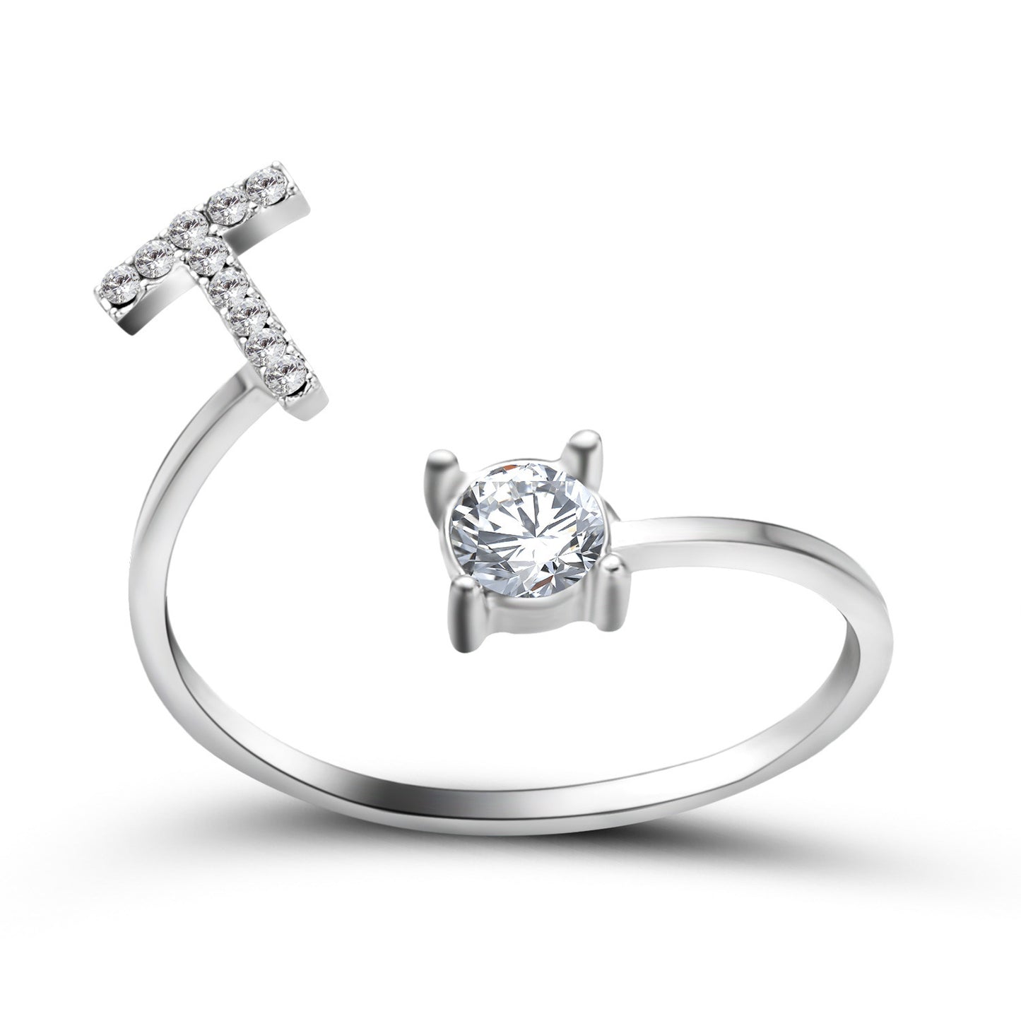 Adjustable Initial Letter Ring for Women – Elegant Fashion Jewelry