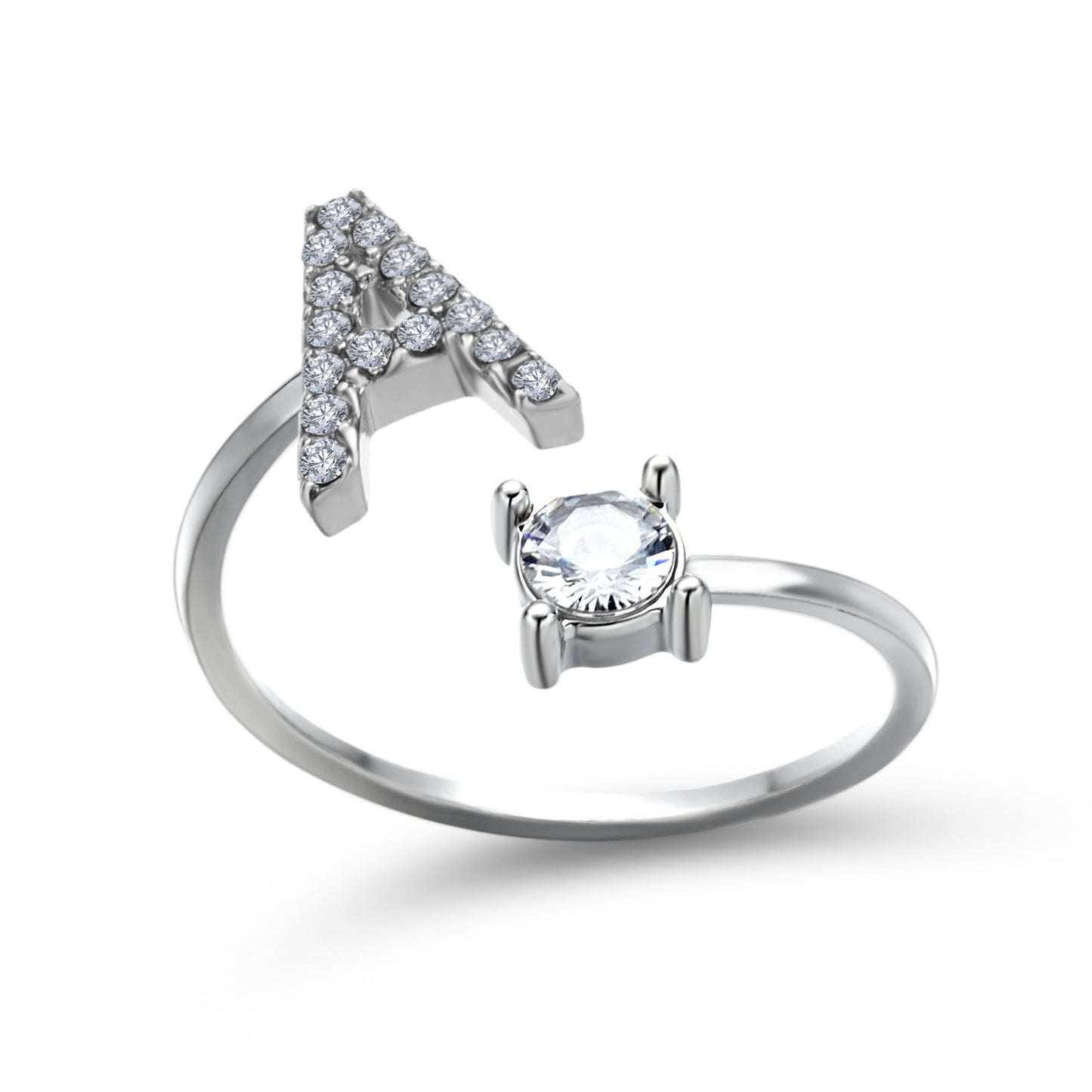 Adjustable Initial Letter Ring for Women – Elegant Fashion Jewelry