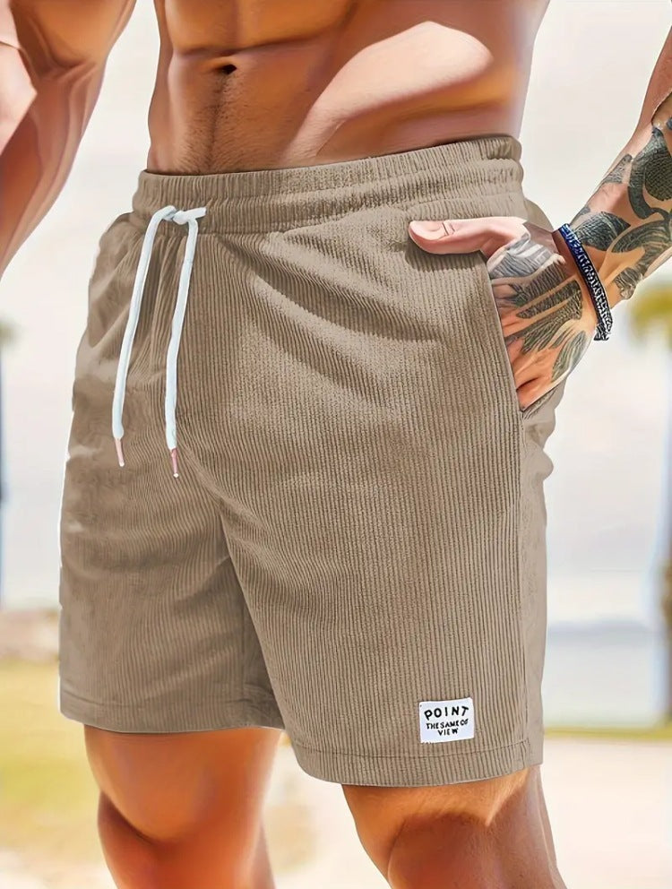 Men’s Lace-Up Corduroy Shorts – Summer Sports Pants