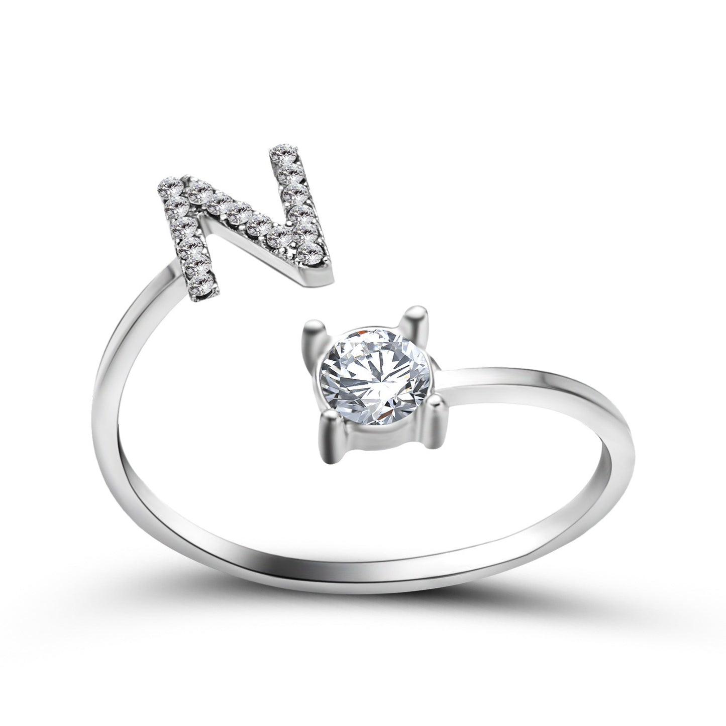 Adjustable Initial Letter Ring for Women – Elegant Fashion Jewelry