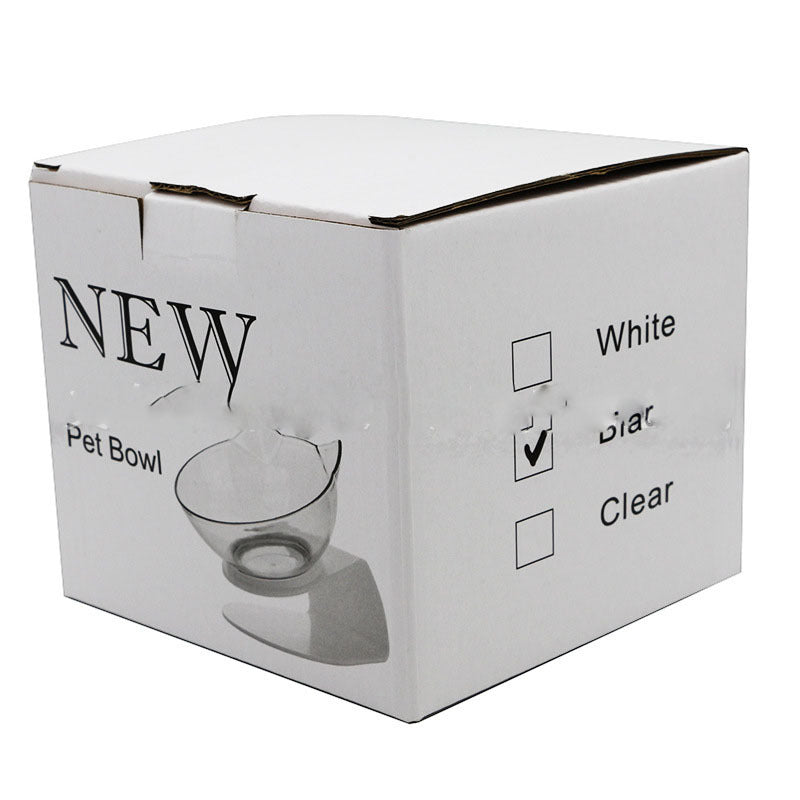 Non-Slip Double Cat & Dog Bowl with Raised Stand – Transparent Pet Feeder for Healthy Eating & Cervical Protection