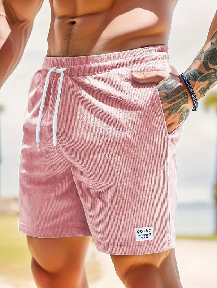 Men’s Lace-Up Corduroy Shorts – Summer Sports Pants