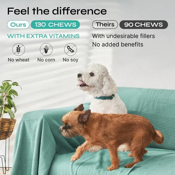 Hemp Calming Chews for Dogs – Duck Flavor Anxiety & Stress Relief, Separation & Storm Calm Support