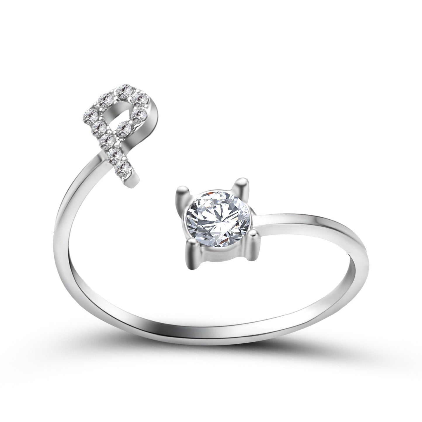 Adjustable Initial Letter Ring for Women – Elegant Fashion Jewelry