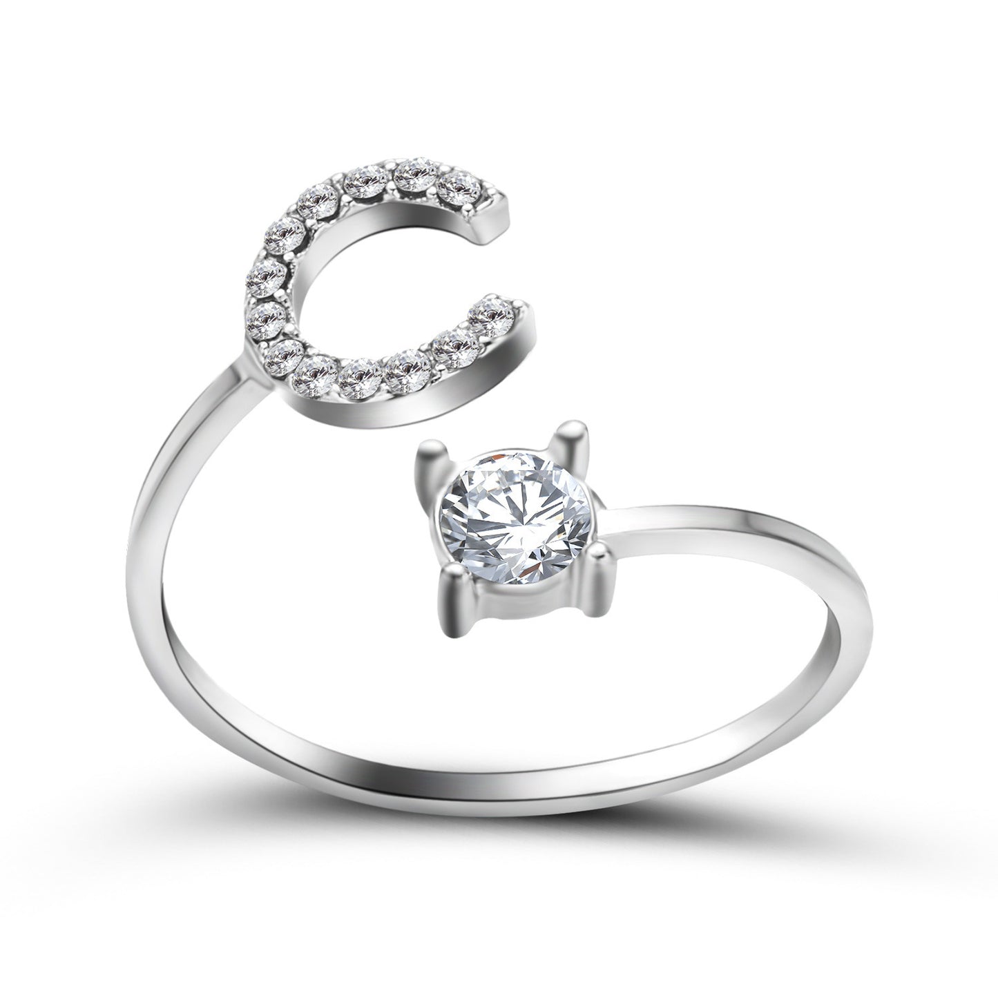 Adjustable Initial Letter Ring for Women – Elegant Fashion Jewelry