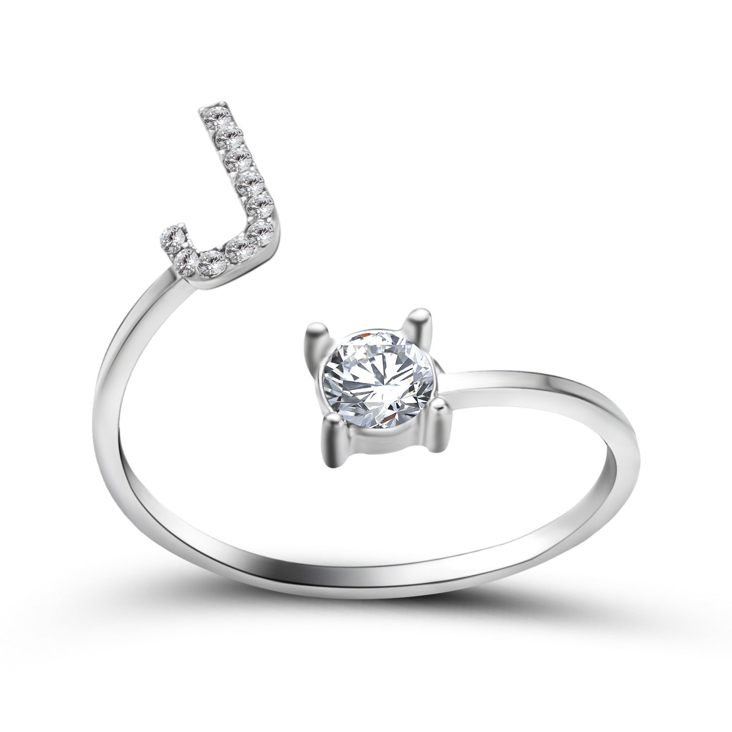 Adjustable Initial Letter Ring for Women – Elegant Fashion Jewelry