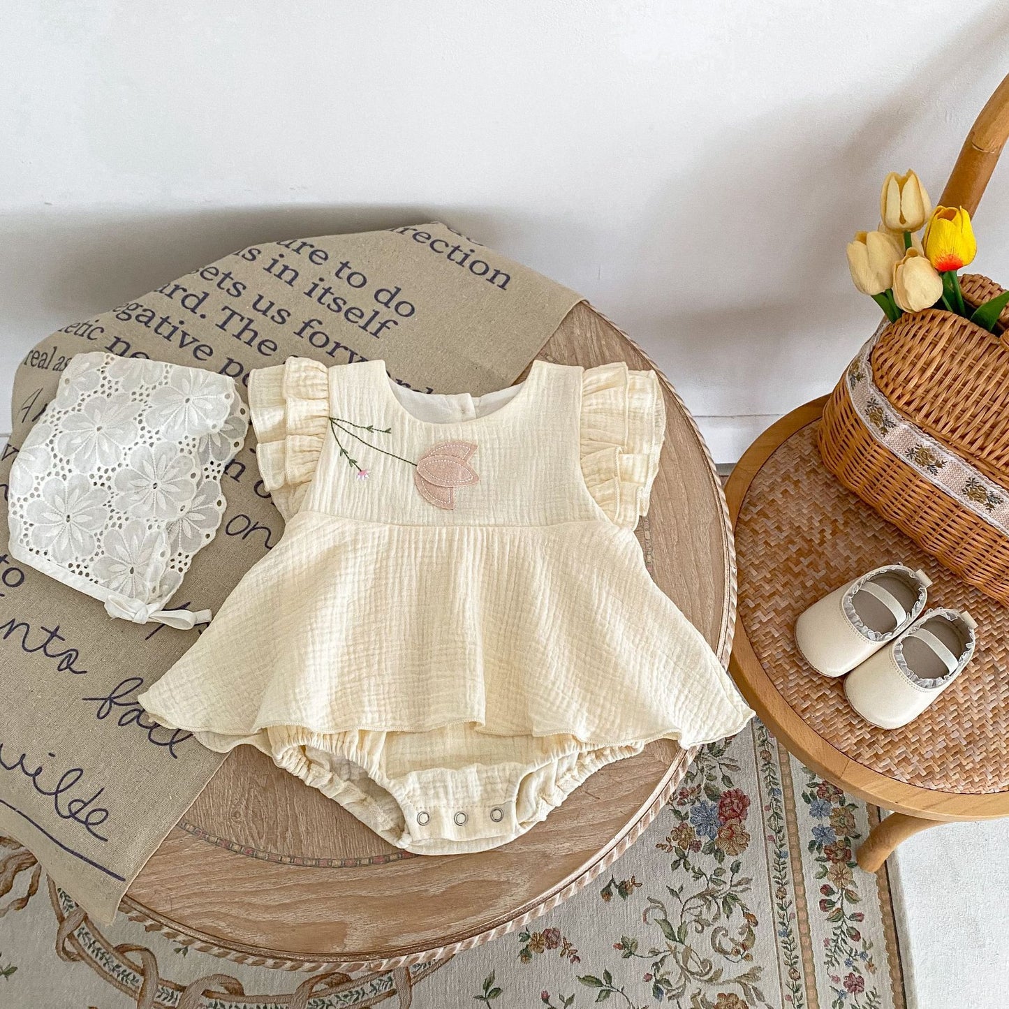 Kids Summer Embroidered Princess Romper Dress