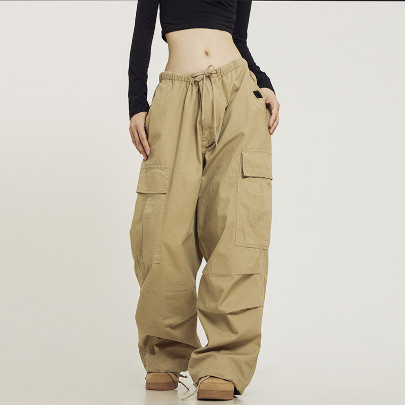 Retro Khaki Cargo Pants – Multi Pocket