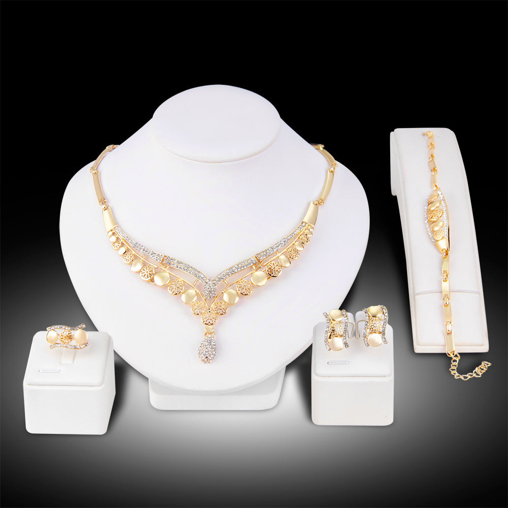 European & American Bridal Jewelry 4-Piece Set