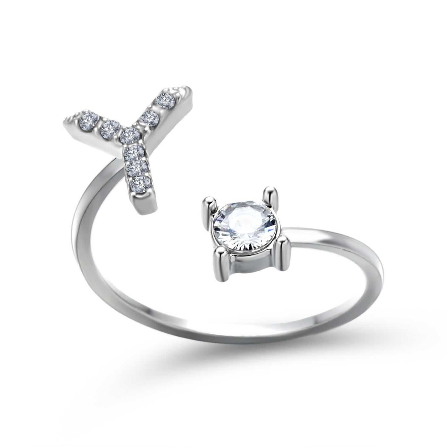 Adjustable Initial Letter Ring for Women – Elegant Fashion Jewelry