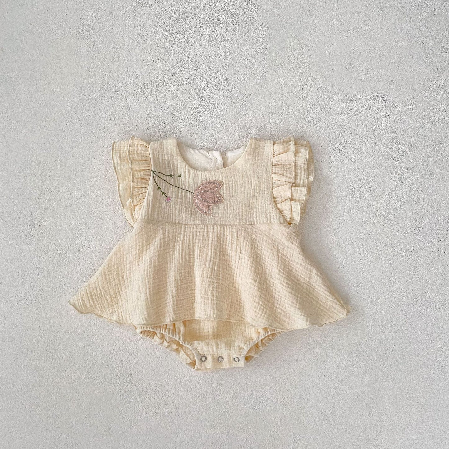 Kids Summer Embroidered Princess Romper Dress