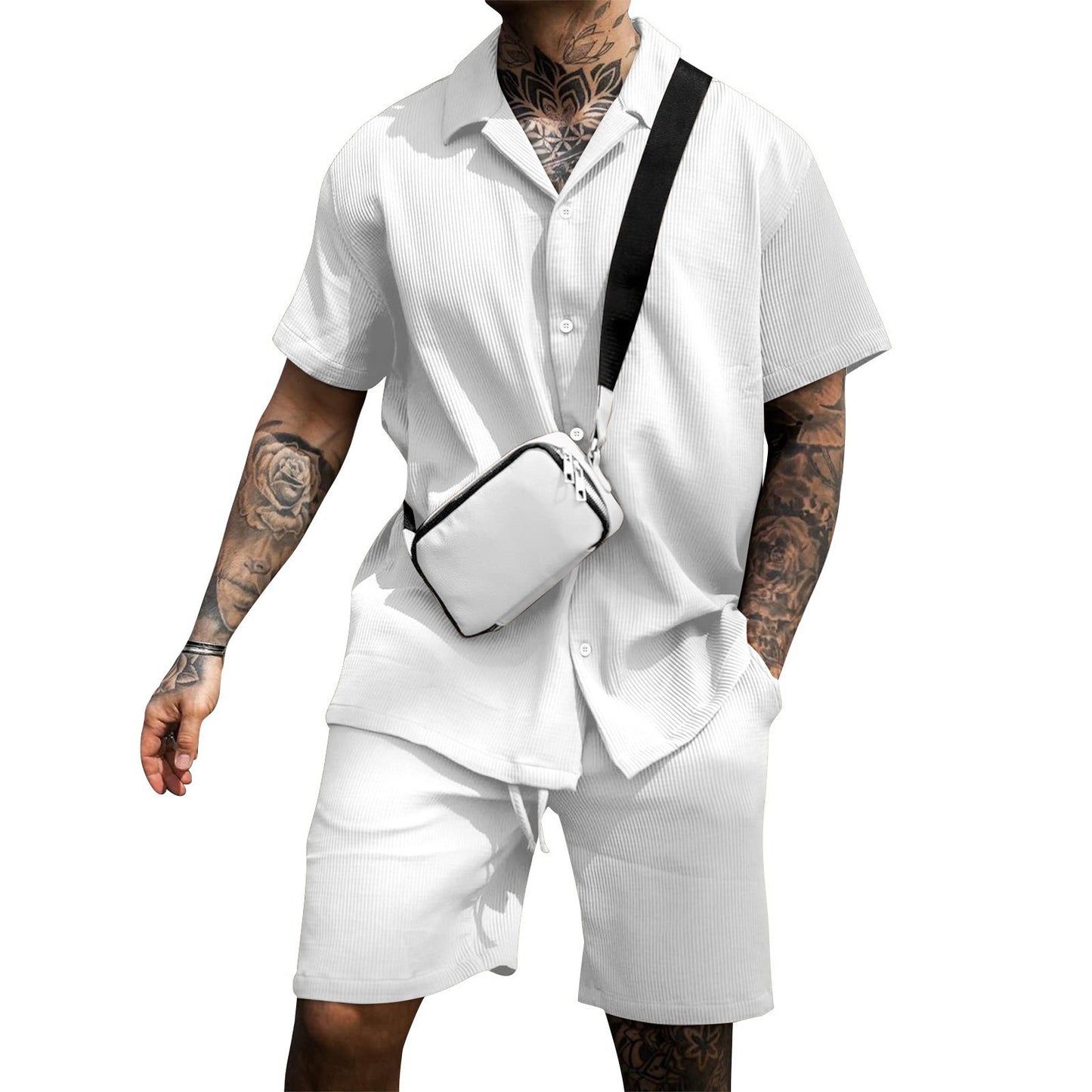 Men’s Casual Polo Short Set – Short Sleeve Shirt & Shorts Two-Piece Summer Outfit