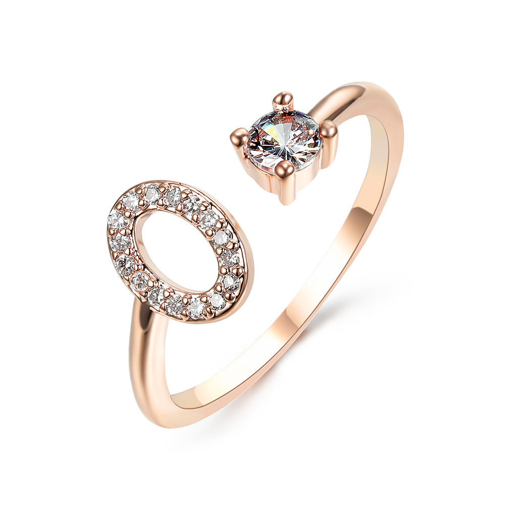 Adjustable Initial Letter Ring for Women – Elegant Fashion Jewelry