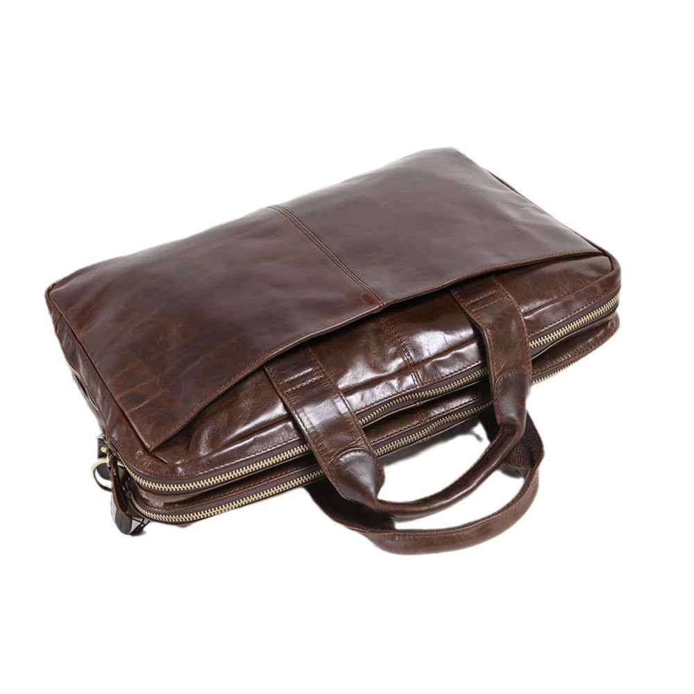 Men’s Cowhide Leather Business Briefcase – Laptop Bag