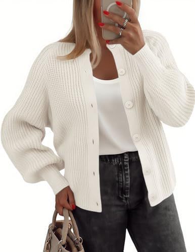 Women’s Round Neck Buckle Cardigan