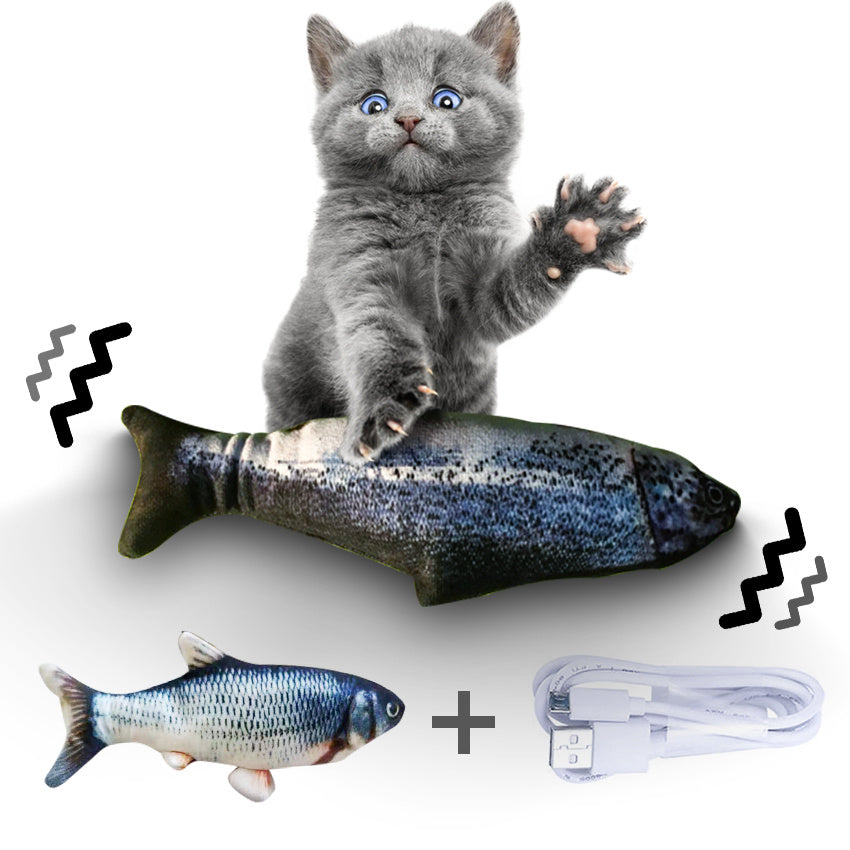 Electric Jumping Fish Cat Toy (Without Catnip) – Realistic Simulation Plush Pet Toy