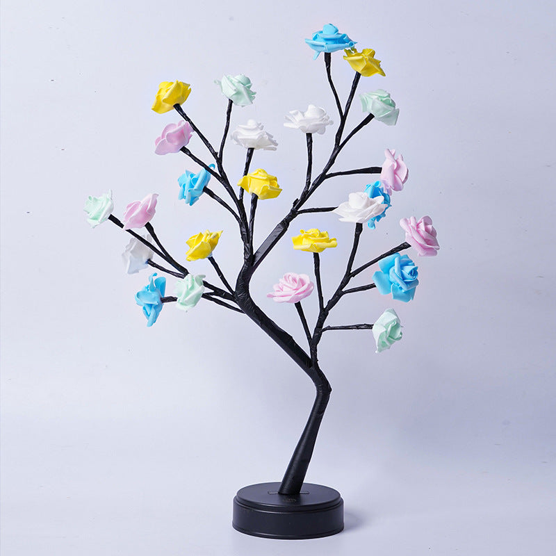 Flower Tree Rose Table Lamp – USB Fairy Night Light for Home & Gifts