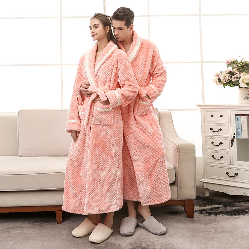Couple Winter Pajama & Bathrobe Set – Cozy Couple Gown