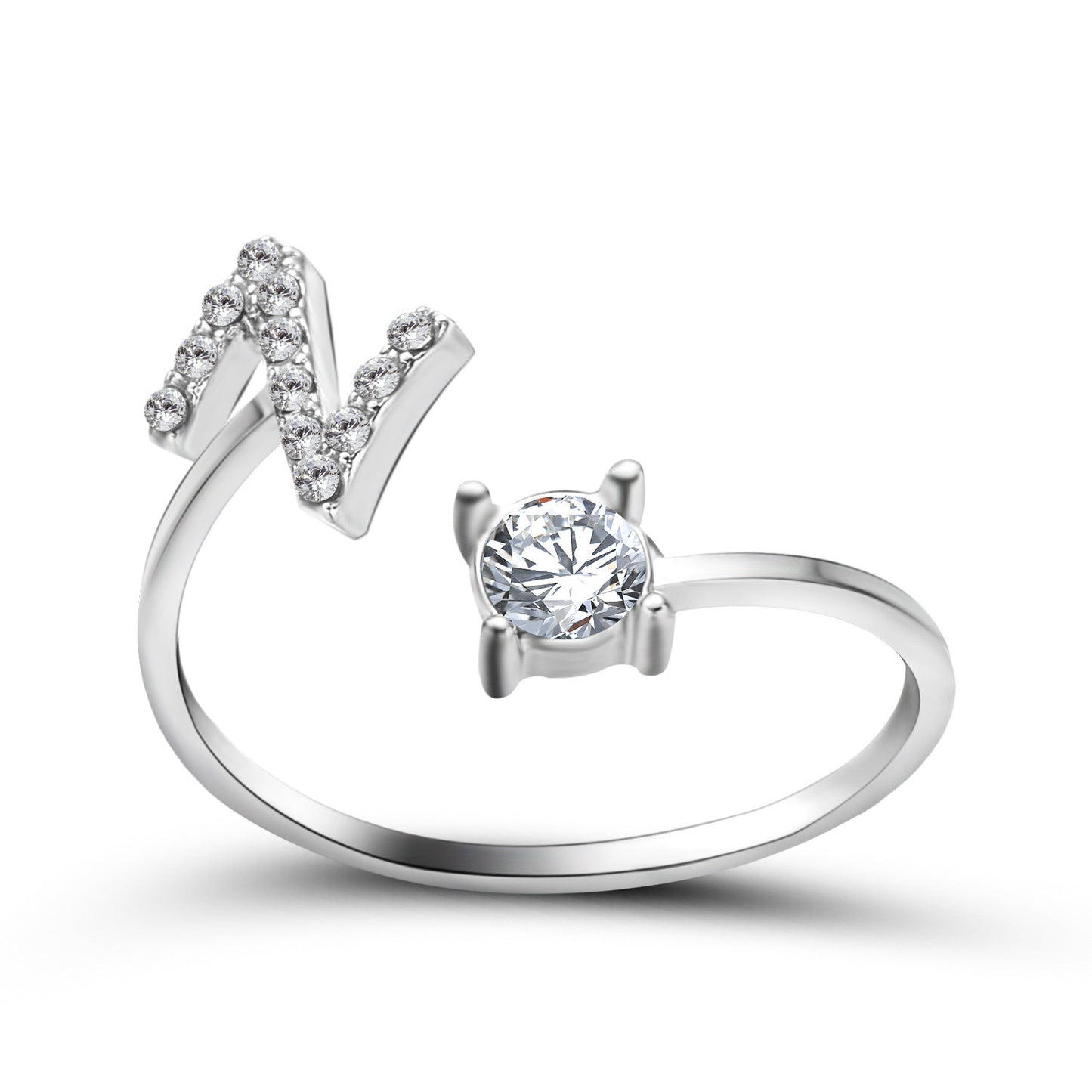 Adjustable Initial Letter Ring for Women – Elegant Fashion Jewelry